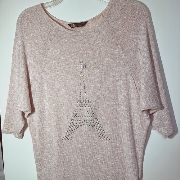 SJS-Made in USA-Knit Sweater/Paris-Medium-Sparkle Silver Beads-Pearl-Casual - Picture 7 of 11